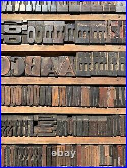 Lot 981 pcs Antique Vintage Wood Letterpress Print Type Block Letters Numbers