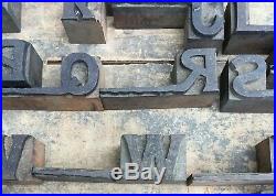 Lot of 46 Unique Rare Vintage Wood 3/4 Letterpress Print Type Block Letters