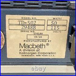 Macbeth Td-502 Transmission Densitometer Untested Free Shipping