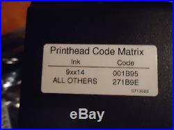 Markem Imaje, Print Head Code Matrix, Part#001b95271b9e, Used