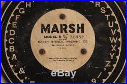 Marsh Model S 3/4 Diagraph Commerical Rotary Stencil Press Cutting Machine