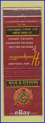 Matchbook Cover Wild and Stevens Printing Rollers Equipment West Haven CT