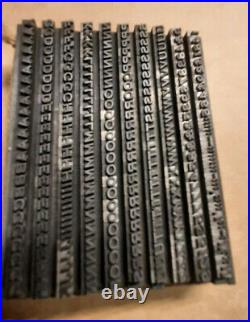 Metal Letterpress Typeset 12 pt Complete Upper Case/Numbers/Punctuation-272 Pcs+