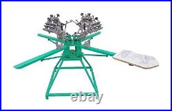 Micro Registration System 4Color 4 Station Rotary Screen Printing Press Machine