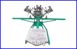Micro Registration System 4Color 4 Station Rotary Screen Printing Press Machine