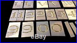 New Hermes Brass Engraving Font Set Letters Numbers Symbols Richard Ard 12-48 Gc