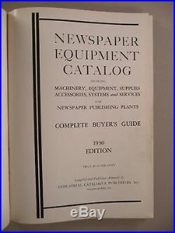 Newspaper Equipment CATALOG 1930 printing