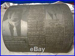 PRINTING PRESS PLATE Dallas Morning Newspaper 11/23/63 JFK Kennedy Assassination