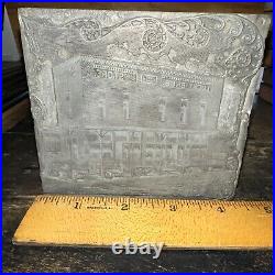 Print Block Lucky Bros. General Store Amazing Details! Early Scene, Rare
