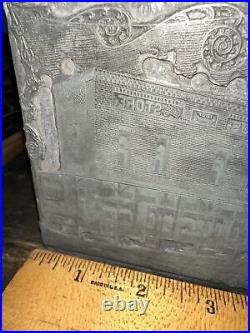 Print Block Lucky Bros. General Store Amazing Details! Early Scene, Rare