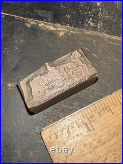 Printing Block Horse & Buggy Copper on Lead, Great Details