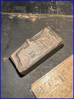 Printing Block Horse & Buggy Copper on Lead, Great Details