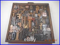 Printing Letterpress Printers Block, Large Mixed Letter Collage 12 x 12, Antique