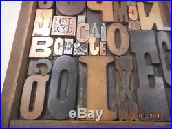 Printing Letterpress Printers Block, Large Mixed Letter Collage 12 x 12, Antique