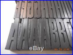 Printing Letterpress Wood Type Alphabet, 15 Line Unmarked Alphabet, Antique