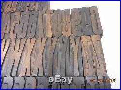 Printing Letterpress Wood Type Alphabet, 15 Line Unmarked Alphabet, Antique