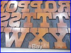 Printing Letterpress Wood Type, Solid Wood Alphabet 18 Line Unmarked, Antique