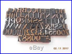 Printing Letterpress Wood Type, Unmarked Wood Alphabet, Antique