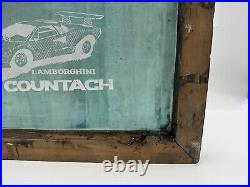 RARE Vintage SILK SCREEN PRINTING FRAME Lamborghini Countach Art 19.5x13.75