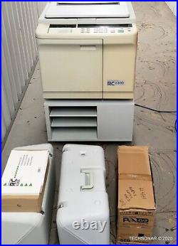 RISO Risograph RC-6300 digital duplicator with color drums, ink, paper roll, stand