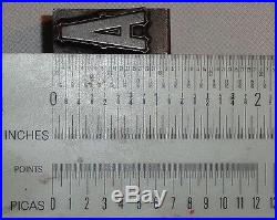 Rare 60pt Gothic Open X Condensed Ornamented Beveled Letterpress Lead Type 250pc