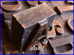 Rare Antique 101 piece Letterpress Printing WOOD TYPE Serif font Full Alphabet