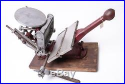 Rare Small Adana London Model 2H/S Printing Press Machine Letterpress
