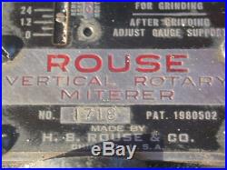 Rare Vintage Lead Type Print Press Elect Rouse Vertical Rotary Miterer Free Ship