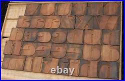 Rare fancy Alphabet 103 pcs 4.41 wood printing blocks Letterpress wooden type