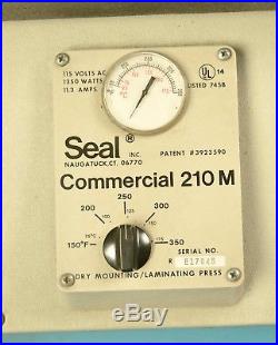 Seal Commercial 210M 18x23 Dry Mount Press & Tacking Iron Excellent NR