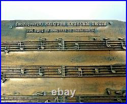 Set of 2 Vintage Engraved Metal Copper Printing Press Plate Music Musical Notes
