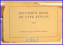Specimen Book of Type Styles Mergenthaler Linotype Company 1915
