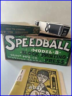 Speedball 4136 Block Printing Press Adjustable Height Model B Steel Press Ink