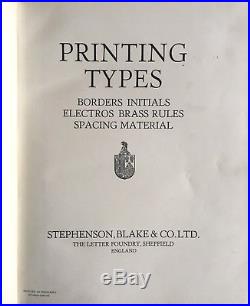 Stephenson, Blake Type Condensed Specimen Book 1924 Letterpress