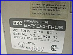 TEC B-2104-R-US Label Rewinder Bar code Label Rewinder Used forward reverse