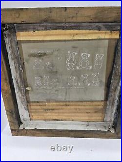 Teddy Bears Vintage Artist's Silk Screen Printing Frame INDUSTRIAL ART Decor