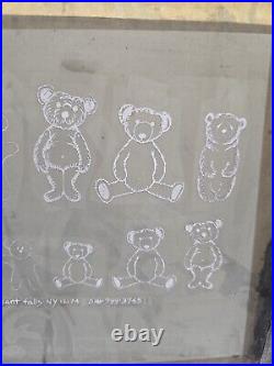 Teddy Bears Vintage Artist's Silk Screen Printing Frame INDUSTRIAL ART Decor