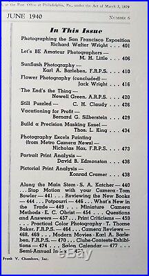 The Camera June 1940 Photographic Journal of America SF ADS EQUIPMENT PRINTING