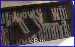 Tin Vintage French 1930s wooden printing block printers Alphabet letter press