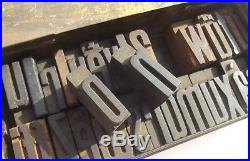 Tin Vintage French 1930s wooden printing block printers Alphabet letter press