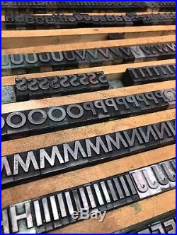 VTG Large Tray Letters Symbols Metal Wood Ink Stamps Letterpress Printer Blocks