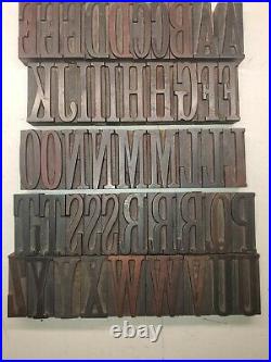 Vintage 2 11/16 Page & Co Wood Letterpress Print Type Block Letters Set Lot 2