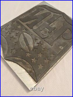 Vintage 8 Large NFL Football Shield Printing Block Printing Plate from Jostens