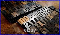 Vintage Antique Letterpress Wood Type 120 pt 111 pc Complete 1 3/4 in