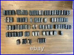 Vintage Assorted Wooden Printing Blocks Alphabet Letters 95 Pieces Free P&P