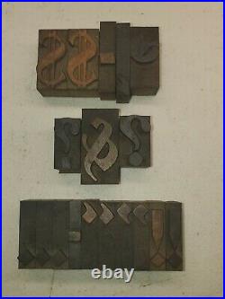 Vintage Bradley Font Letterpress Wood Type Printing Blocks Letters, Numbers lot1