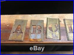 Vintage Brass Stencils Interlocking Adjustable Letter Number 1 1/2 3 Set Lot