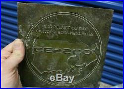 Vintage Cessco Canadian Equipment Sales Co Brass Printing Plate Sign Industrial