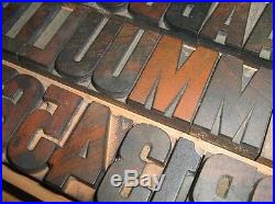Vintage English Big Wood Printing Press Letterpress Block Folio MIX Lot Wood 16