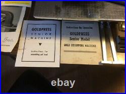Vintage Goldpress Letter Type Set Hot Foil Gold Stamping Machine & Kingsley Foil